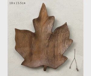 Large Wood Maple Leaf Dish