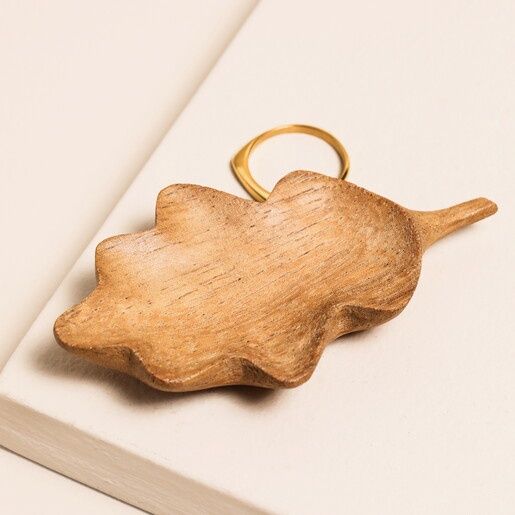 Wooden Oak Leaf Dish