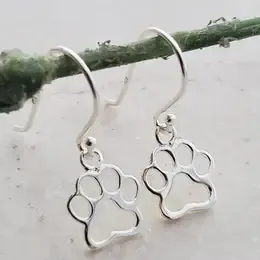 EARRINGS DOG PAW SILVER