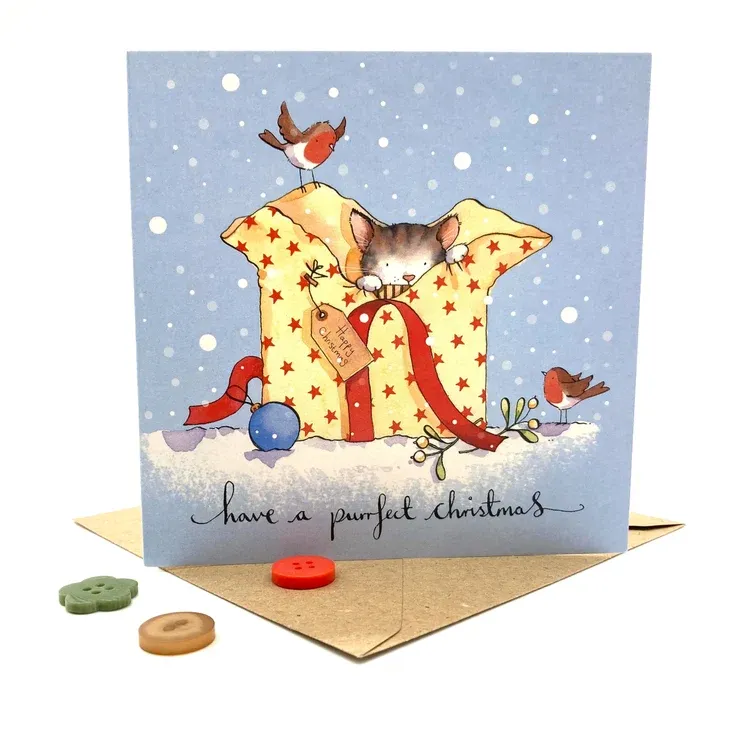 Christmas Card Cat Pack of 5