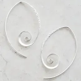earrings silver hammered spiral spike