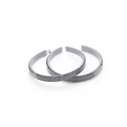 EARRING HOOP LARGE FOSSIL LEAF GREY