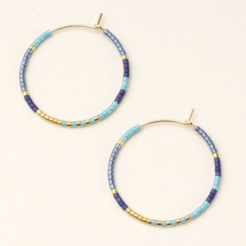 EARRINGS HOOP SMALL COBALT.MULTI/GOLD