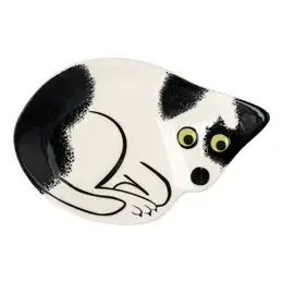 TRICKET DISH DOG BLK/WHTE CERAMIC HANDMADE
