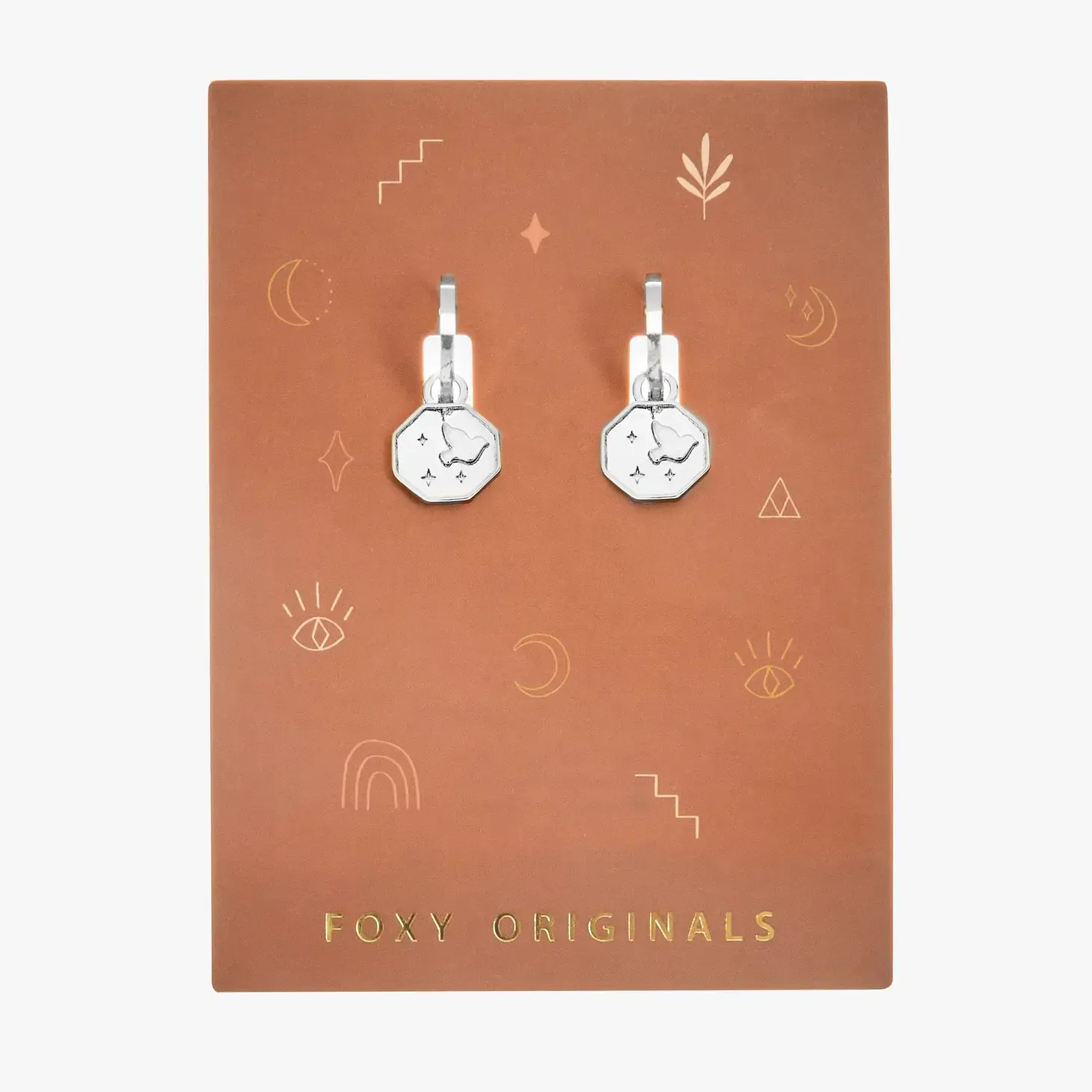 EARRINGS GOLD CIRCLE DOVES