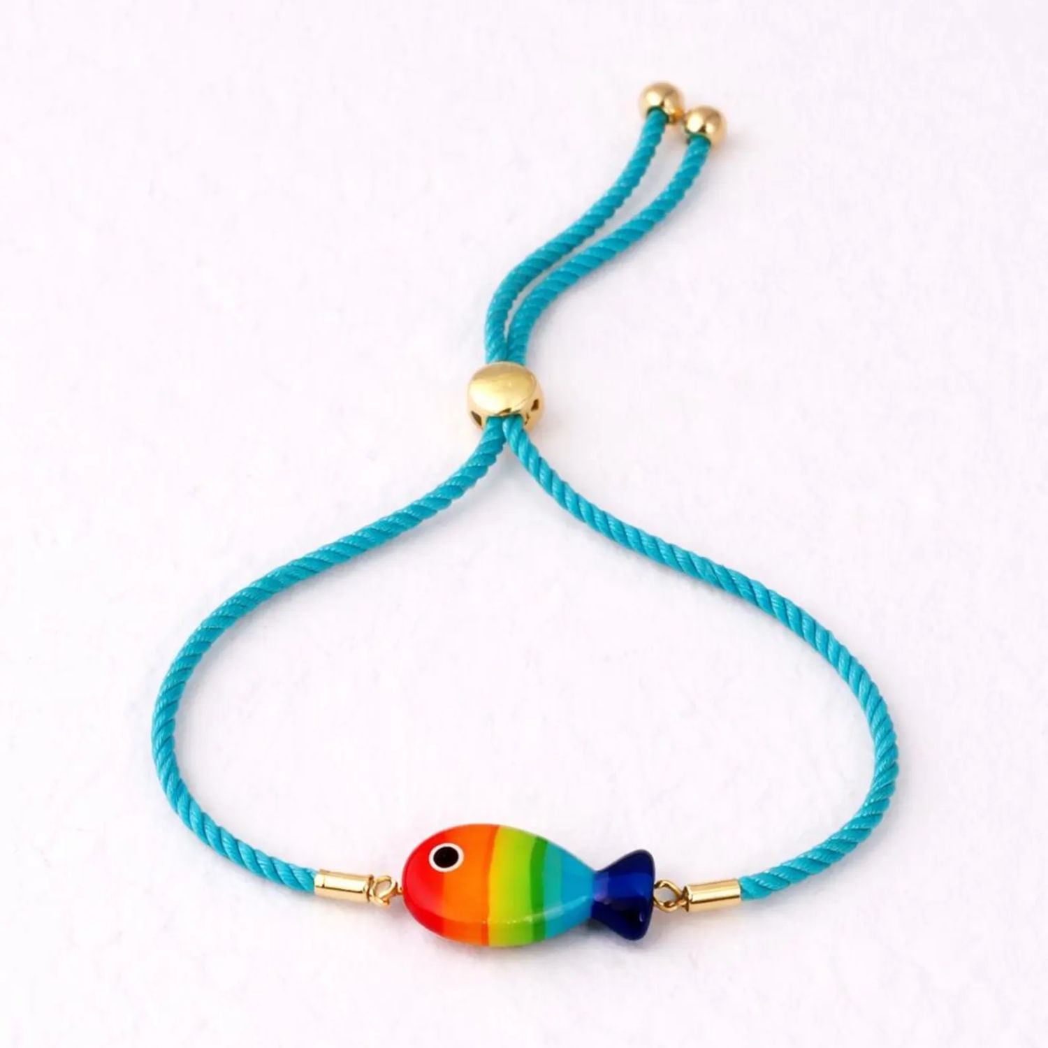 Murano Glass Rainbow Fish Bracelet