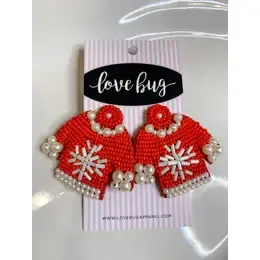 Xmas beaded Snowflake earrings