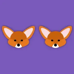 FENNEC FOX WOODEN STUD EARRINGS