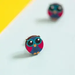 LITTLE WISE OWL WOODEN STUDS