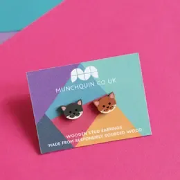 MISMATCHED WOODEN CAT STUDS