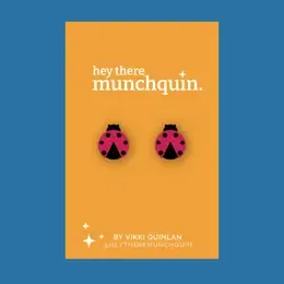 LADYBUG WOODEN STUD EARRINGS