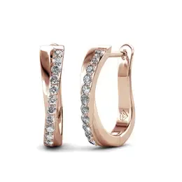 CRISS EARRINGS ROSE GOLD AND CRYSTAL