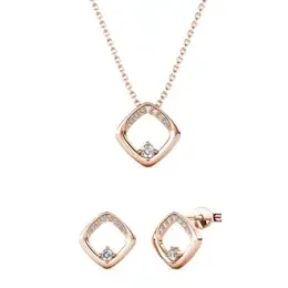 ADELISE EARRINGS AND NECKLACE ROSE GOLD