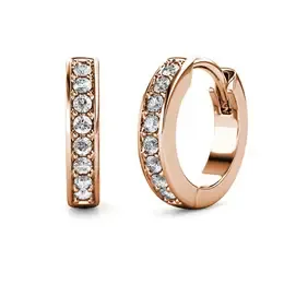 CIRCLE HOOP ROSE GOLD AND CRYSTAL