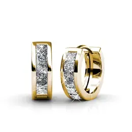 SQUARE HOOP GOLD AND CRYSTAL