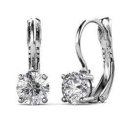 ROUND SILVER AND CRYSTAL EARRINGS