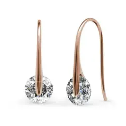 CLASSY ROSE GOLD AND CRYSTAL EARRINS