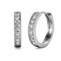 ECLAT SILVER AND CRYSTAL EARRING HOOP