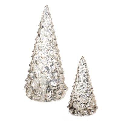 DECO GLASS XMAS TREE 6.5INCHES