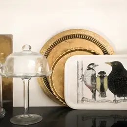 TRAY SMALL BIRDS MORNING CONVERSATION