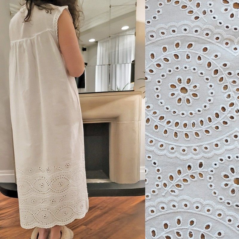 Short Cotton Eyelet Nightie