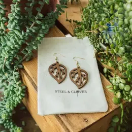 BIRCHWOOD LEAF EARRINGS