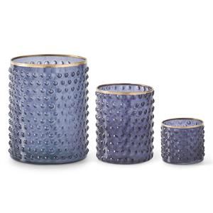 BLUT DOT EMBOSSED VASE GOLD RIMMED, Size: SMALL