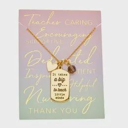 TEACHER CHARM NECKLACE, Colour: GOLD
