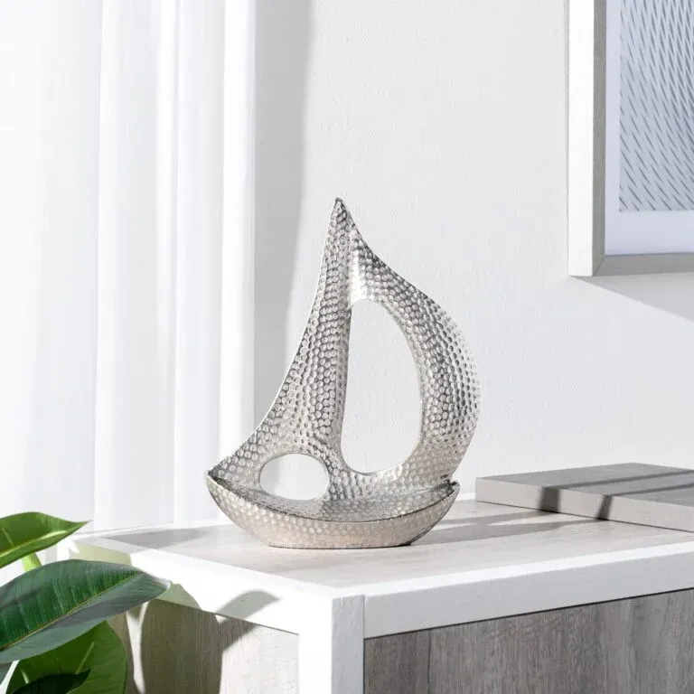 Sailboat Sculpture Hammered Aluminium