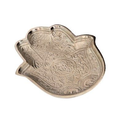 SILVER HAMSA HAND TRAY