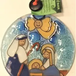 GLASS NATIVITY ORNAMENT