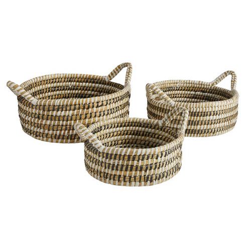 ROUND SEAGRASS TRAY WITH HANDLE