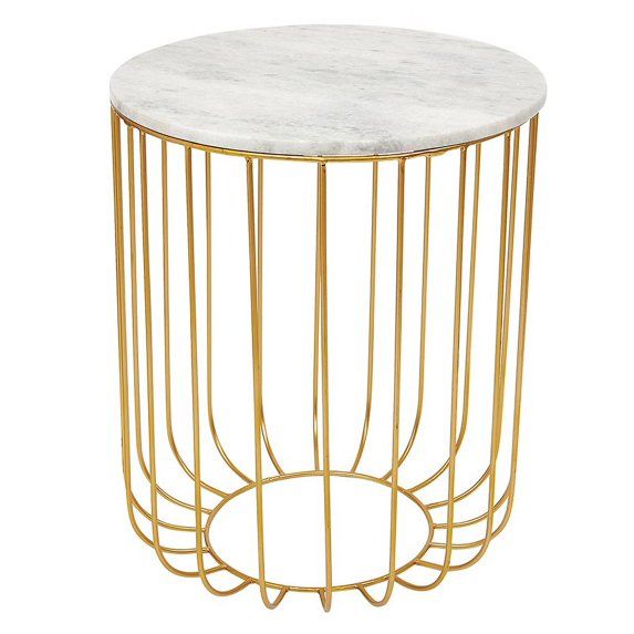 Marble Topped Brass Table