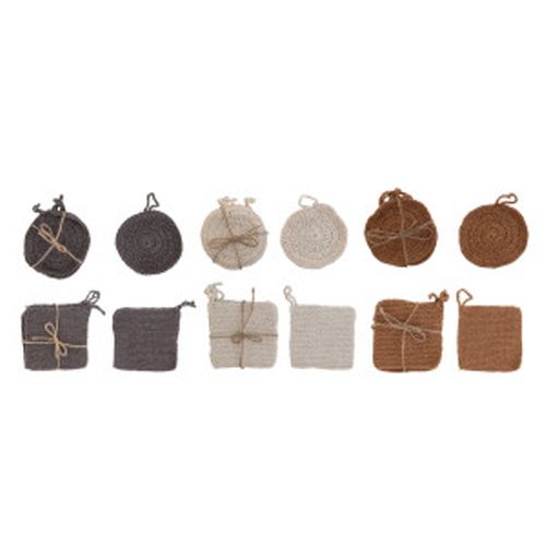 CROCHETED DISH SCRUBBIE SET 4 ASST