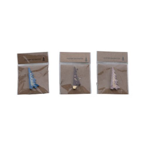 3"H HANDMADE RECYCLED PAPER FOLDING TREE ORNAMENT