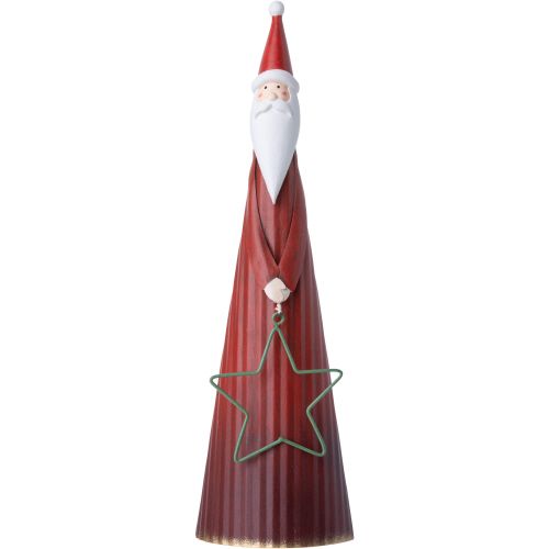 Corrugated painted metal Santa table piece 11.5 in