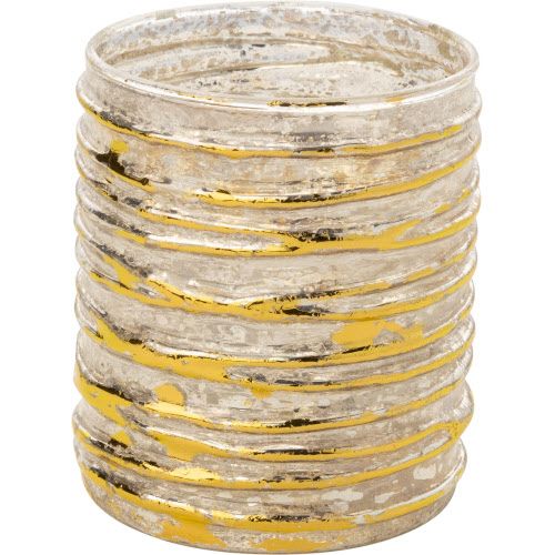 GOLD STRIPED VOTIVE HOLDER