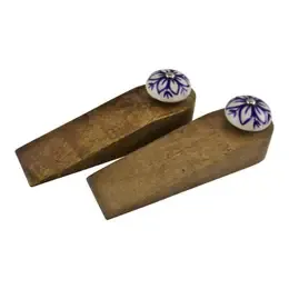 WOODEN DOOR WEDGES WITH CERAMIC KNOB