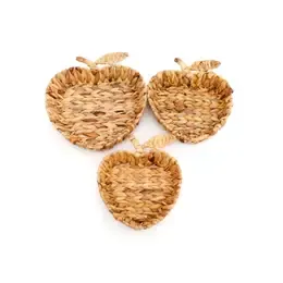 RATTAN APPLE SHAPE BASKET TRAYS