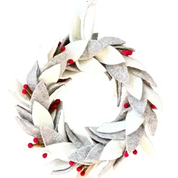 FELTED WREATH GREY/CRREAM