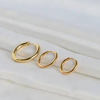 THIN GOLD HUGGIE HOOPS ASST., Size: 10 MM