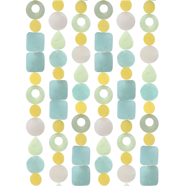 Capiz Shell Strand Assorted Colours, STYLE/COLOUR: Aqua &amp; Yellow