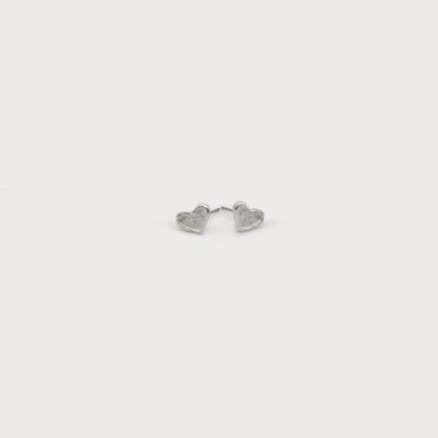 HAND PAINTED METAL HEART STUDS, Colour: WHITE