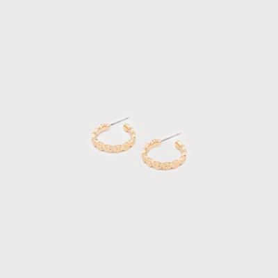 SMALL HOOP TEXTURED, Colour: GOLD