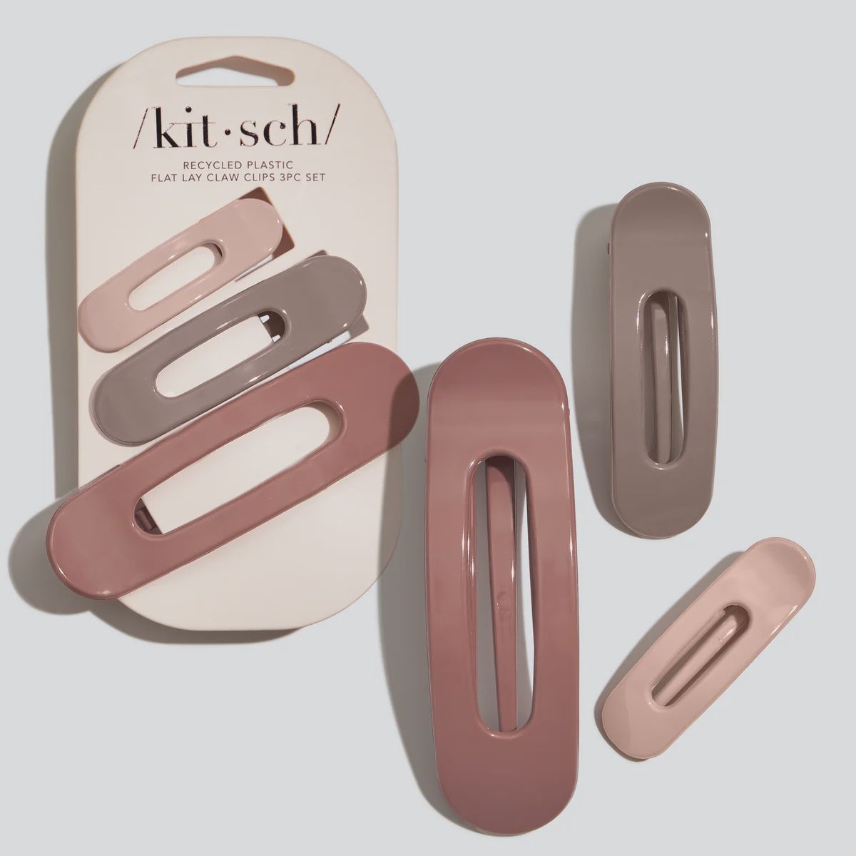Flat Lay Claw Clip 3pc Flat Terracotta