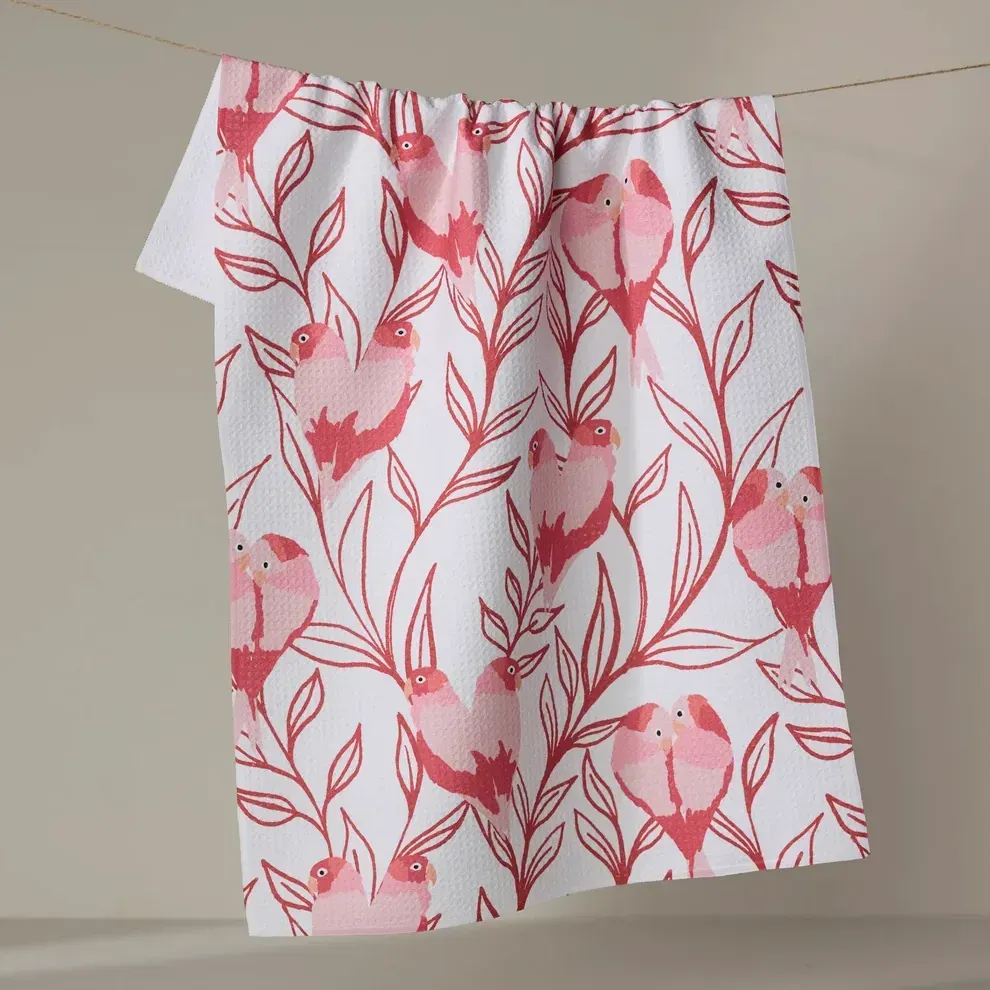 Love Birds Tea Towel