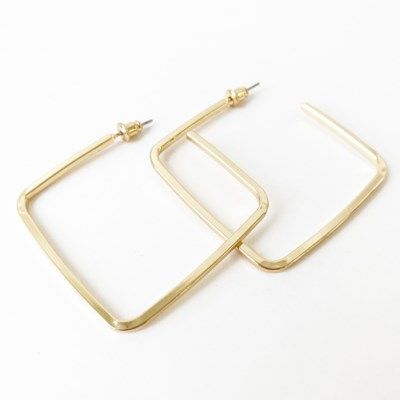 SQUARED GOLD HOOPS