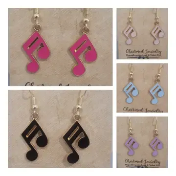 MUSIC NOTE EARRINGS ASST. COLOURS