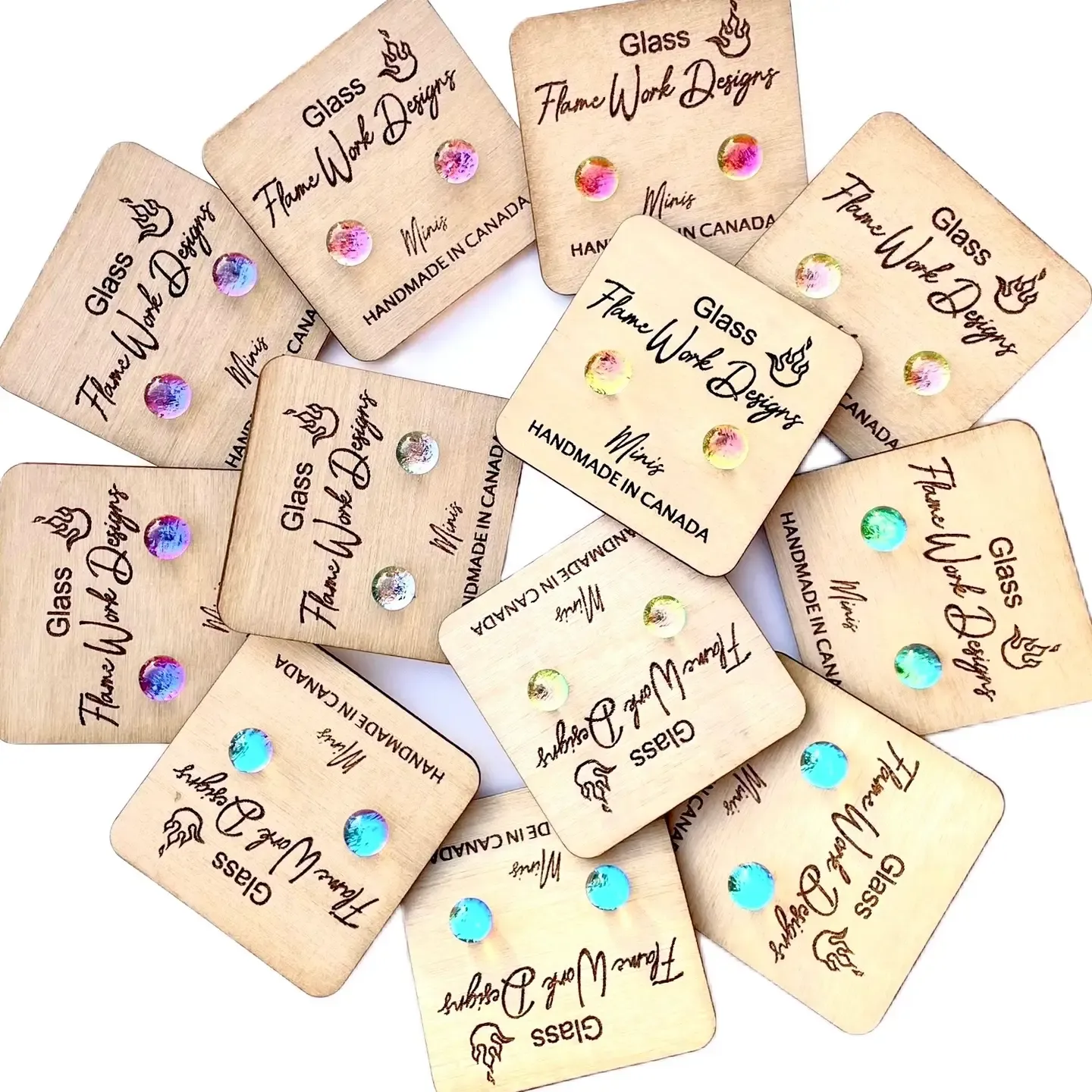 DICHORIC GLASS MINI STUDS ASST.