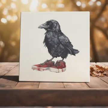 CROW IN SNEAKERS, Size: 6X6